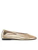 Baleriny - Tommy Hilfiger Baleriny Soft Metal Lthr Ballerina No Bow FW0FW08601 Złoty - miniaturka - grafika 1