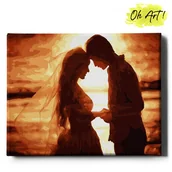 Malowanie po numerach - Obraz Malowanie Po Numerach 40X50 cm / Para O Zachodzie Słońca / Oh Art - miniaturka - grafika 1