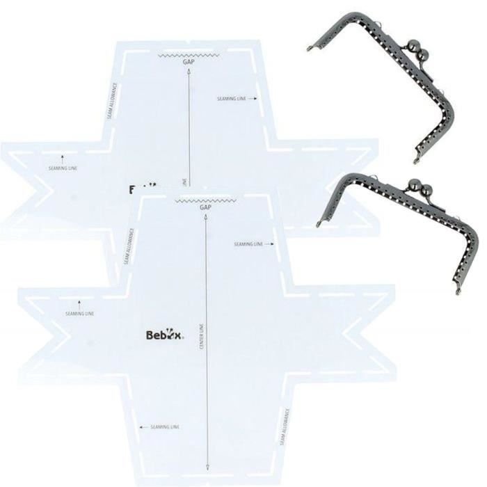 2 prostokątne portmonetki do samodzielnego wykonania (szablon + zapięcie)