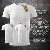 Koszulki męskie - Topslang Topslang koszulka męska bawełniana biała na WF 3 PACK t-shirt męski biały REGULAR M - miniaturka - grafika 1
