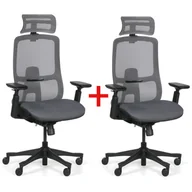 Fotele i krzesła biurowe - Krzesło biurowe JANE 1+1 GRATIS, szare - miniaturka - grafika 1