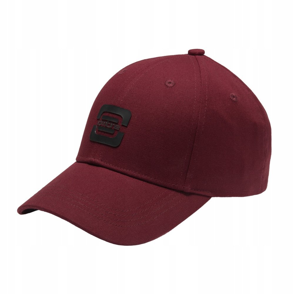 Męska czapka z daszkiem bejsbolówka bordowa logo Ombre OM-ACCS-0100 V3