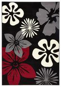 Dywany - HANSE Home Stylowy welurowy dywan Flora czarno-czerwony | 102403 102403 - miniaturka - grafika 1