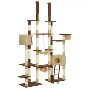 vidaXL Drapak dla kota ze słupkami sizalowymi brązowy 234 cm 170675 - Drapaki dla kotów - miniaturka - grafika 1