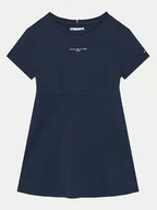 Sukienki i spódniczki dla dziewczynek - Tommy Hilfiger Sukienka codzienna KG0KG08350 M Granatowy Regular Fit - miniaturka - grafika 1