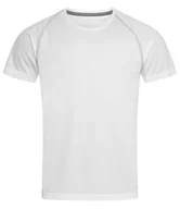 Koszulki męskie - Koszulka T-shirt, Biała, Sportowa, ACTIVE-DRY Poliester, Raglanowe Rękawy - Stedman - miniaturka - grafika 1