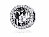 Charmsy - Pandora Valerio.pl Rodowany srebrny charms do szczęśliwa kochająca się rodzina happy family cyrkonie srebro 925 NEW125 NEW125 - miniaturka - grafika 1