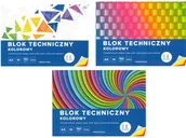 Szkolne artykuły papiernicze - Hasta INTERDRUK Blok TECHNICZNY A3 KOLOROWY 10K. - miniaturka - grafika 1