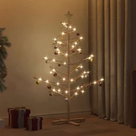 Choinki - vidaXL Drewniana choinka Naturalny 125 cm Lite drewno sosnowe - miniaturka - grafika 1