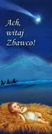 Ikony i obrazy sakralne - Baner na Boże Narodzenie, "Ach witaj Zbawco", niebieski 75x200cm - miniaturka - grafika 1