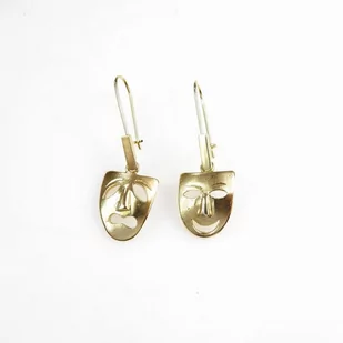 Kolczyki Maski teatralne srebrne pozłacane - Smutek i Radość - Kolczyki - miniaturka - grafika 1