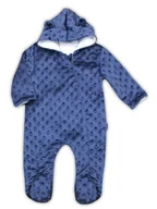 Pajacyki dla niemowląt - Niemowlęcy pajac z materiału bąbelkowego minky granatowy Nicol,r.74 - miniaturka - grafika 1