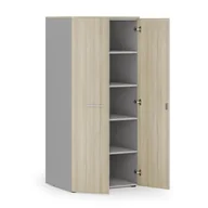 Szafy biurowe - Szafa biurowa z drzwiami PRIMO GRAY, 1781 x 800 x 600 mm, szary/dąb naturalny - miniaturka - grafika 1