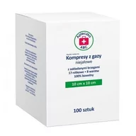 Apteczki i materiały opatrunkowe - SILESIAN PHARMA SP ZOO Kompresy z gazy niejałowe 17-nitkowe 8-warstwowe 10 x 10 cm x 100 szt Apteczka ABC - miniaturka - grafika 1