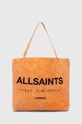 Torby podróżne - AllSaints torba bawełniana kolor pomarańczowy - miniaturka - grafika 1