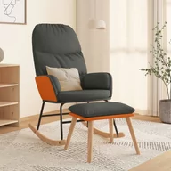 Fotele - Lumarko Fotel bujany z podnóżkiem, ciemnoszary, obity tkaniną! - miniaturka - grafika 1