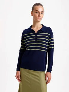BGN Sweter w kolorze granatowo-zielonym - Swetry damskie - miniaturka - grafika 1
