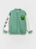 Bluzy dla chłopców - Reserved - Bluza Minecraft - zielony - miniaturka - grafika 1