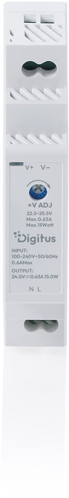 Zasilacz serwerowy Digitus DIGITUS 24V / 0.63A / 15W Step-Shape DIN-Rail power supply Ultra-Slim Class II