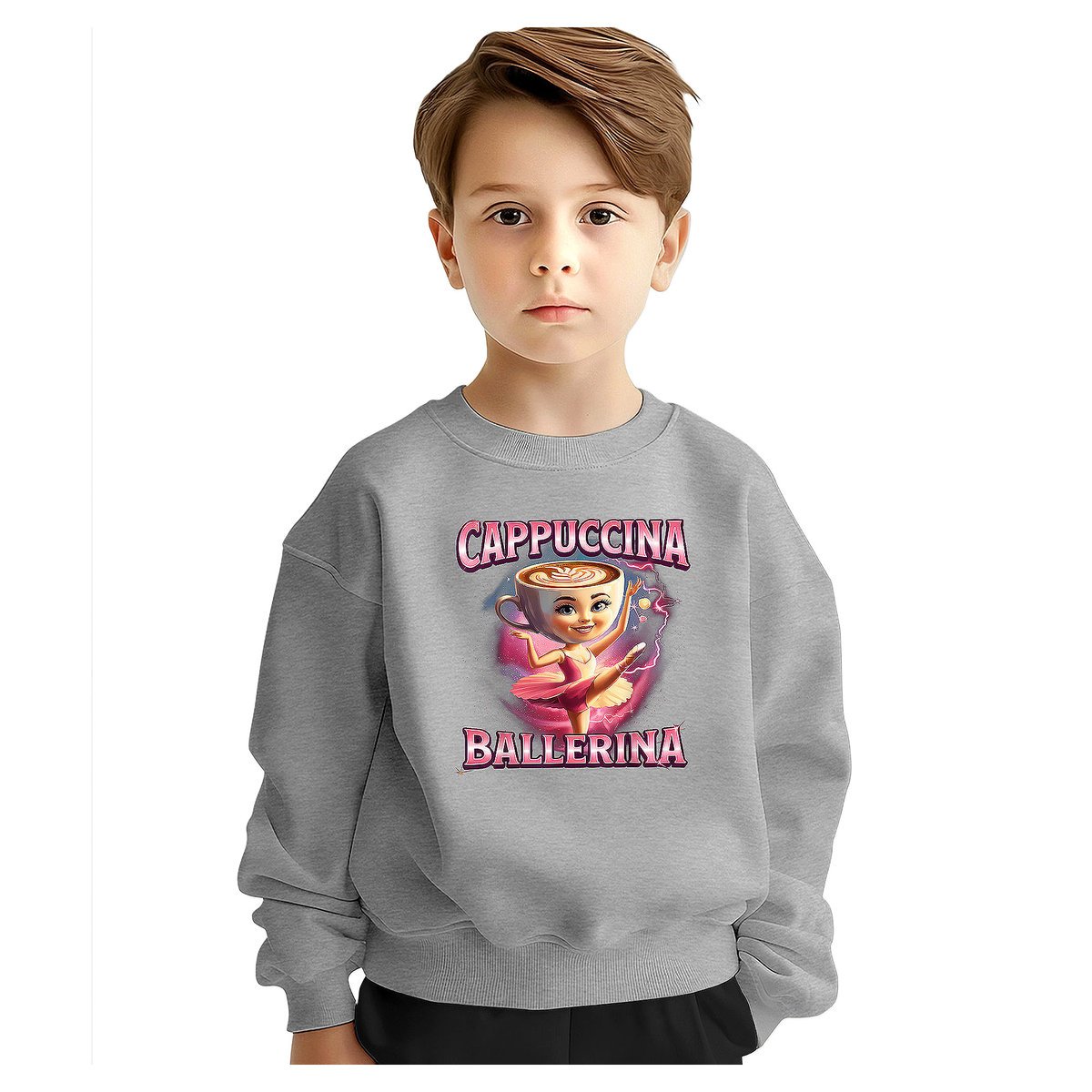 BLUZA DZIECIĘCA BRAINROT CAPPUCCINA BALLERINA 134-140 DLA DZIEWCZYNKI