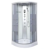 Kabiny z hydromasażem - KERRA Kabina prysznicowa z jasnym środkiem niski brodzik hydromasaż 90x90 Lisa WH Lisa WH - miniaturka - grafika 1