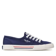 Trampki damskie - Tenisówki Pepe Jeans Brady W Basic PLS31287 Granatowy - miniaturka - grafika 1