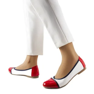 Biało-czerwone balerinki Salmons białe - Inna marka - Baleriny Biało-czerwone balerinki Salmons białe - Inna marka - Baleriny - miniaturka - grafika 1