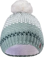 Czapki damskie - Hi-Tec Damska czapka zimowa ciepła Hi-tec Lady Hervina turkusowo-biała - miniaturka - grafika 1