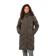 Płaszcze damskie - Damski płaszcz puchowy Jack Wolfskin MARIENPLATZ COAT W cold coffee - S - miniaturka - grafika 1