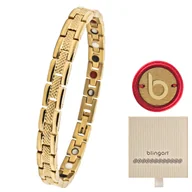 Bransoletki - Pozłacana magnetyczna damska bransoletka - miniaturka - grafika 1