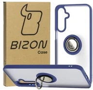 Etui i futerały do telefonów - Bizon Etui z uchwytem na palec Case Hybrid Ring do Galaxy A16 4G/5G, przydymione z granatową ramką - miniaturka - grafika 1