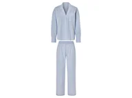 Piżamy damskie - esmara® Piżama damska z bawełny (Niebieski/ biały, XS (32/34)) - miniaturka - grafika 1