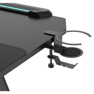 ULTRADESK Biurko dla gracza SPACE XXL V2 BLACK, 144x70 cm, 75 cm, Podświetlenie LED RGB z panelem dotykowym, z podkładką pod mysz - Biurka - miniaturka - grafika 7