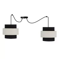 Lampy sufitowe - Benta p lampa wisząca czarny 2x40w e27 abażur czarny+kremowy - miniaturka - grafika 1