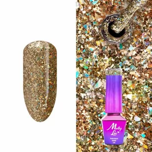 Molly Lac Lakier hybrydowy MollyLac Crushed Diamonds Lady in Gold 5 g Nr 535 - Lakiery hybrydowe - miniaturka - grafika 1