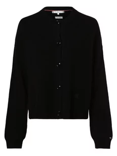 Tommy Hilfiger - Kardigan damski z dodatkiem kaszmiru, czarny - Swetry damskie - miniaturka - grafika 1