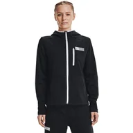 Bluzy sportowe damskie - Damska bluza treningowa UNDER ARMOUR Armour Mixed Media FZ - czarna - miniaturka - grafika 1