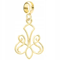 Bransoletki - Charms Złoty z Ażurem Ażurowym Elegancki Ażurowy Wzór Klasyka SREBRO 925 - miniaturka - grafika 1