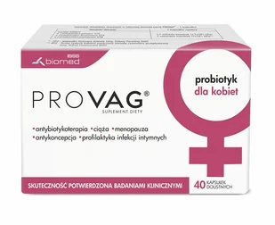 Biomed IBSS S.A. PROVAG - kapsułki doustne 40 szt. Długotrwała ochrona zdrowia intymnego. - Układ moczowy i płciowy - miniaturka - grafika 1