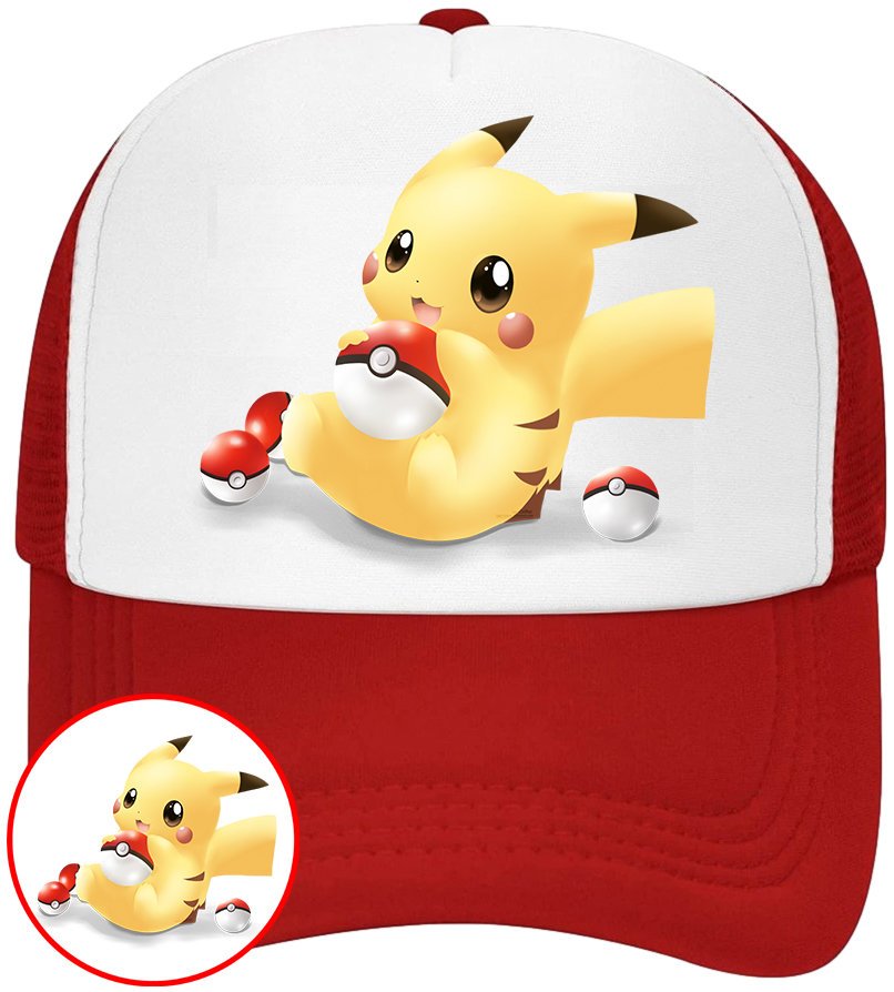 CZAPKA Z DASZKIEM POKEMON PIKACHU DLA DZIECI SIATKA