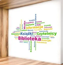 Kolorowa naklejka na ścianę Biblioteka - Pomoce naukowe - miniaturka - grafika 1