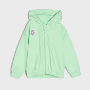 Swetry dla dziewczynek - Sinsay - Bluza z kapturem - Zielony - grafika 1