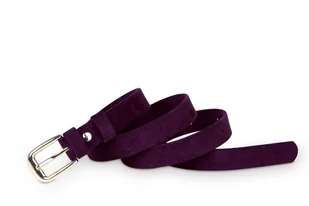 Pasek damski klasyczny bordowy welur 2 cm - Paski - miniaturka - grafika 1