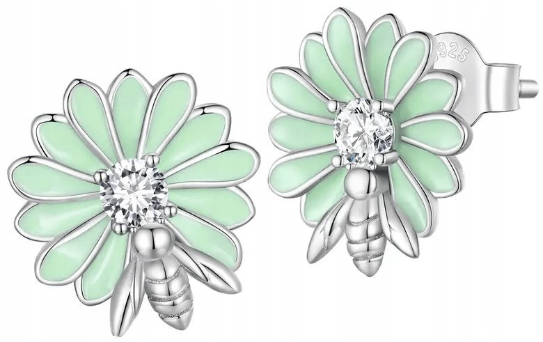 Kolczyki Srebrne Kolczyki Kwiatki Kolczyki Srebro