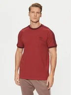 Koszulki męskie - adidas T-Shirt adicolor Classics 3-Stripes JN7019 Czerwony Slim Fit - miniaturka - grafika 1