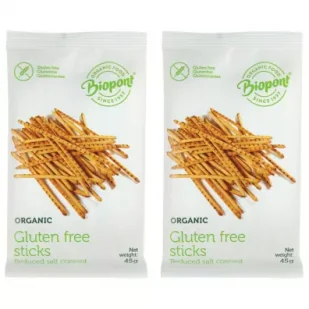 Biopont Paluszki lekko solone bezglutenowe Zestaw 2 x 45 g Bio - Paluszki - miniaturka - grafika 1