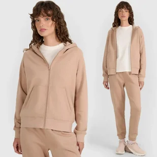 Bluza Damska 4F Dresowa Sportowa Rozpinana Beżowa 4FWAW25TSWSF1977 Beżowy XS - Bluzy damskie - miniaturka - grafika 1