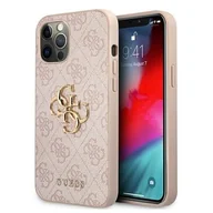 Etui i futerały do telefonów - Guess 4G Big Metal Logo - Etui iPhone 12 / iPhone 12 Pro różowy GUHCP12M4GMGPI - miniaturka - grafika 1