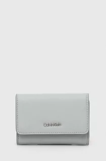 Portfele - Calvin Klein portfel damski kolor szary - grafika 1