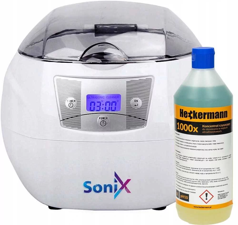 Myjka ultradźwiękowa JP-900S 0,75L + Płyn 1L